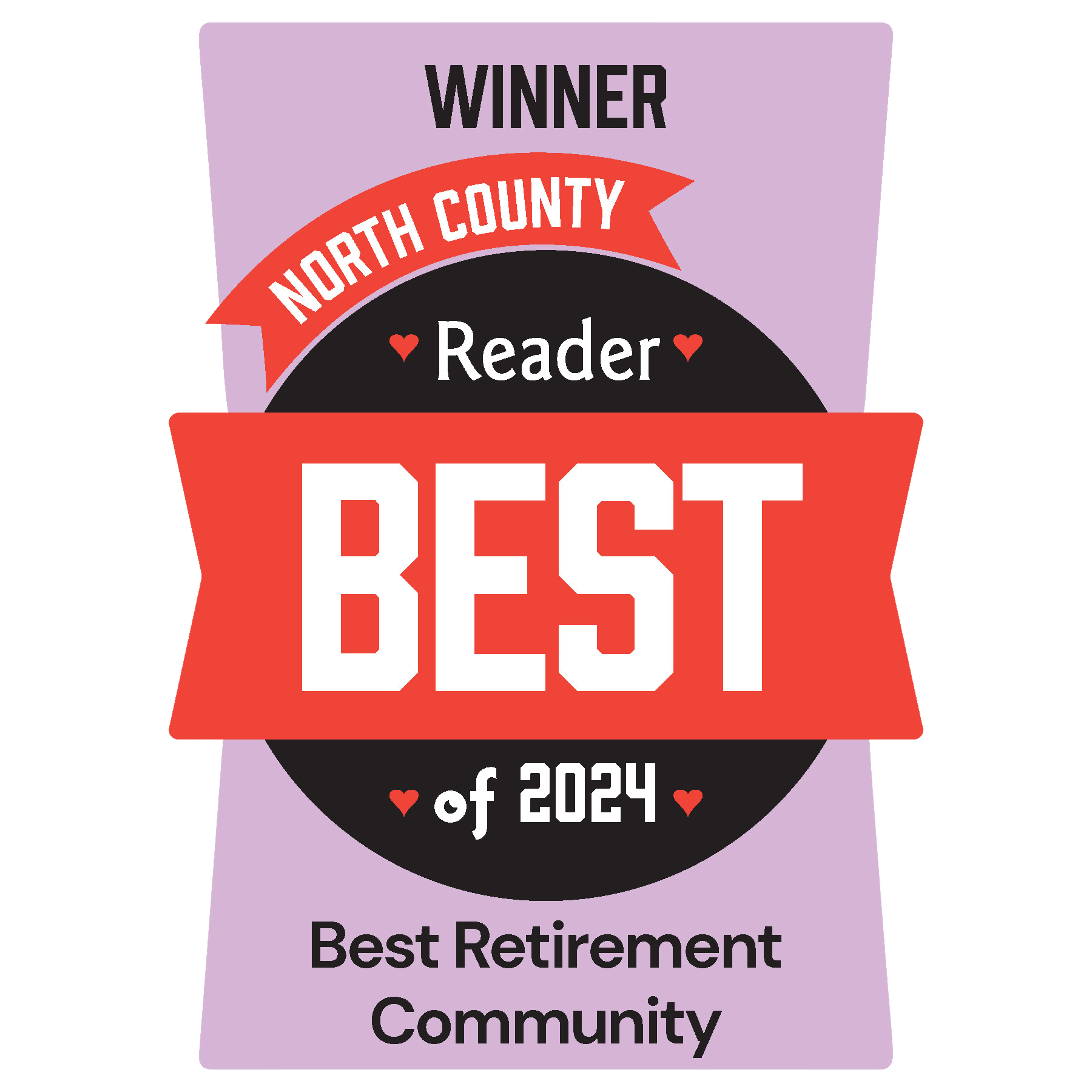 North Country 2024 Award Winner Badge for Best Retirement Community