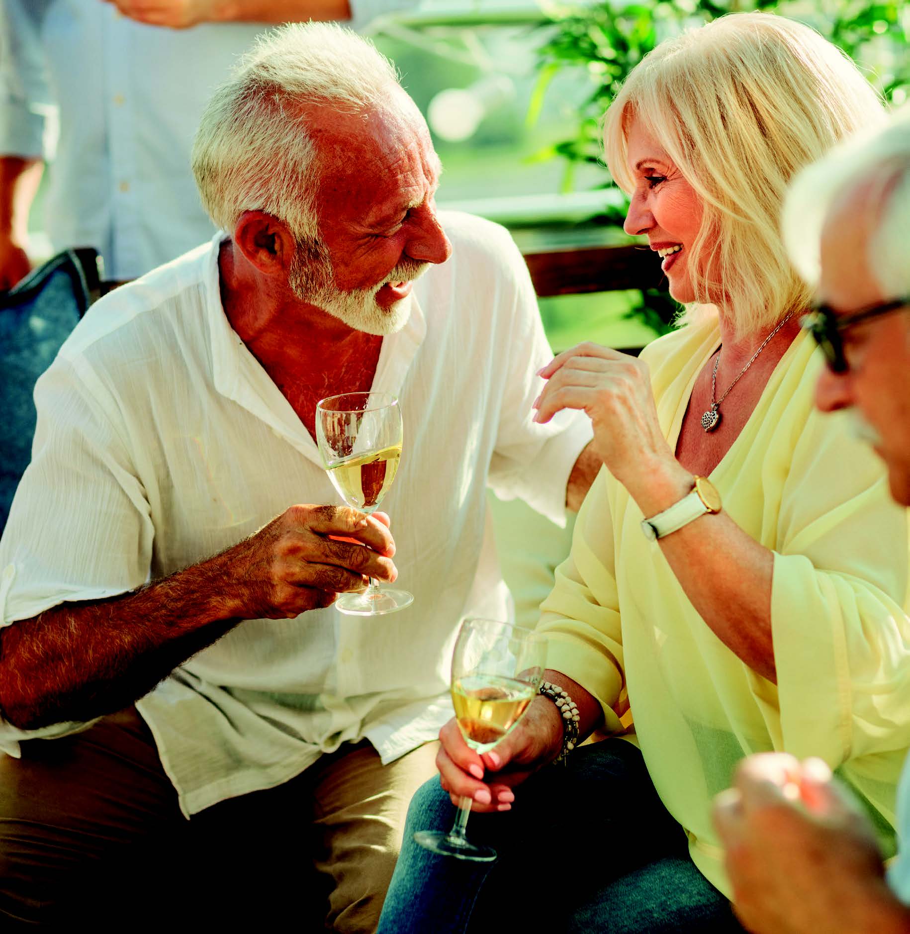 Seniors having a drink together
